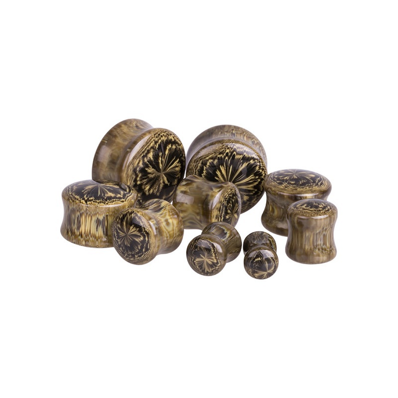 Creative Brown Acrylic Round Ear Plugs for Men