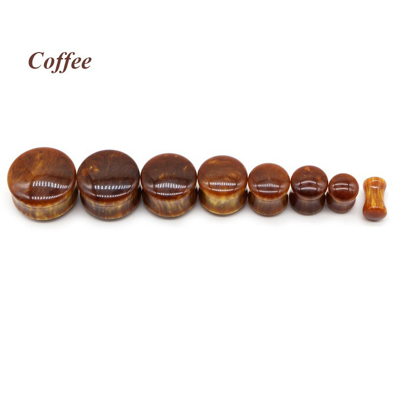 Creative Brown Acrylic Round Ear Plugs for Men
