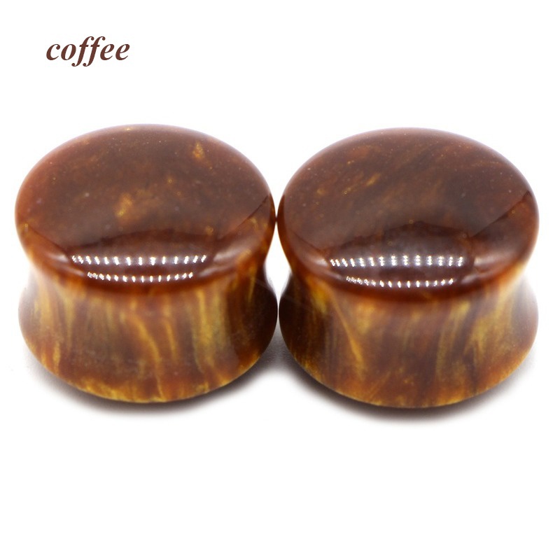 Creative Brown Acrylic Round Ear Plugs for Men
