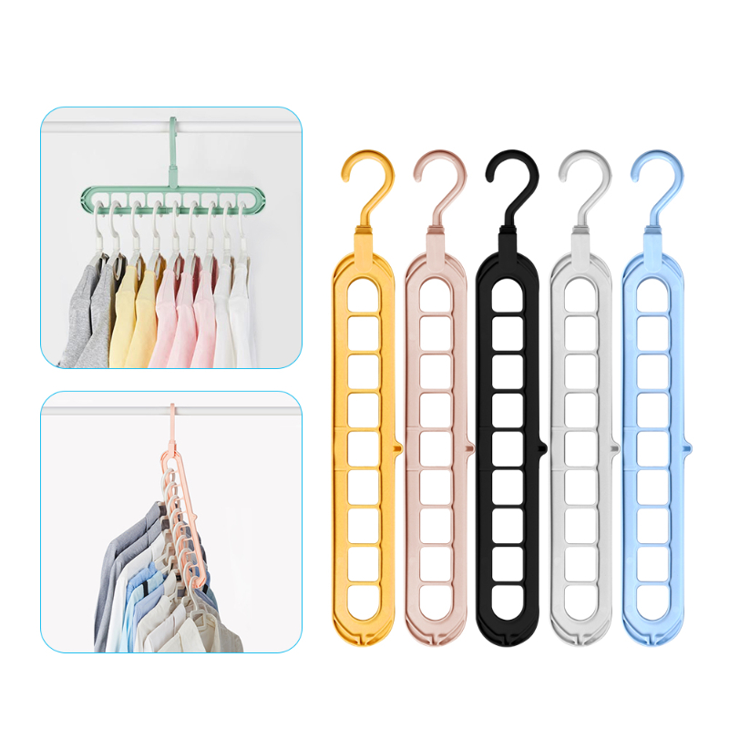 Space Saving Clothes Hanger Racks 9 Ports Drying Clothes - Temu