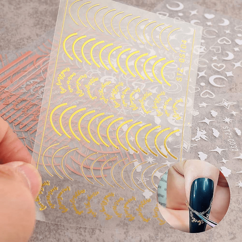  8 Sheets French Line Nails Art Stamping Plate