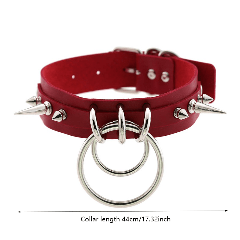 Choker Necklace Gothic Spike Rivets Punk Rock Pu Leather Temu Canada