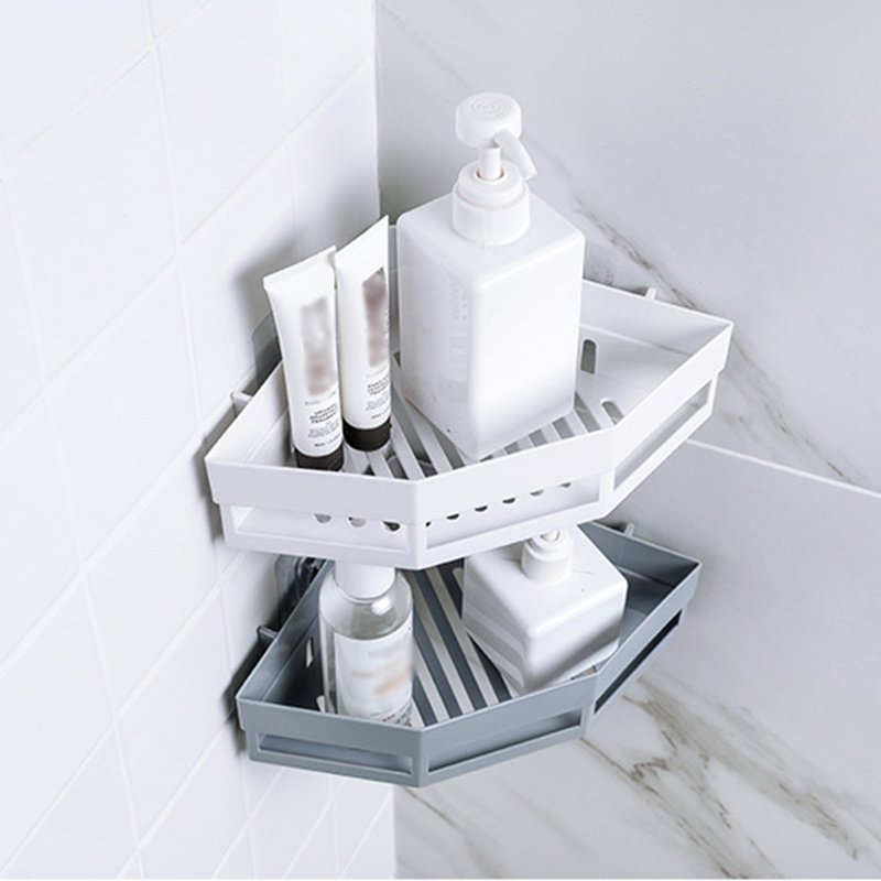 Hawsam No Drilling Bathroom Corner Shelves, Aluminum 2 Tier Shower Shelf  Caddy Adhesive Storage Basket for Shampoo (Corner)