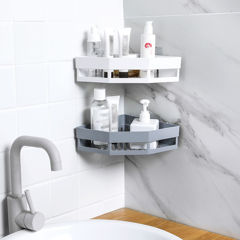 Corner Shower Caddy Suction Cup No-drilling Removable Bathroom