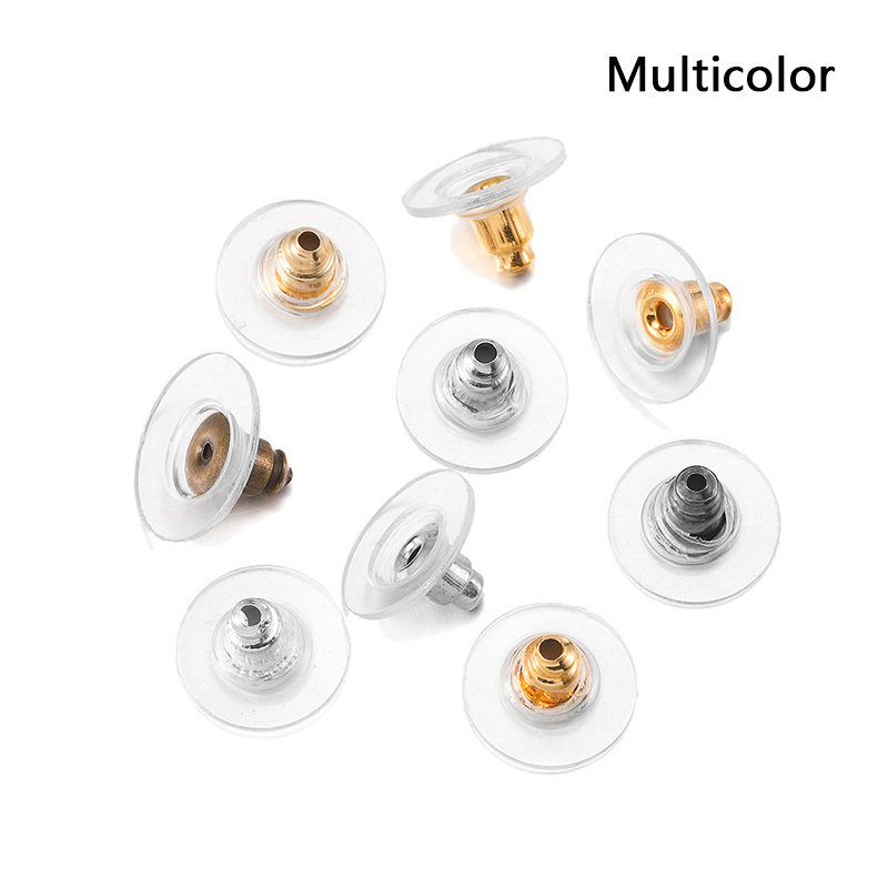 100 silicone earring backs, Clear ear nuts, Jewelry making stoppers