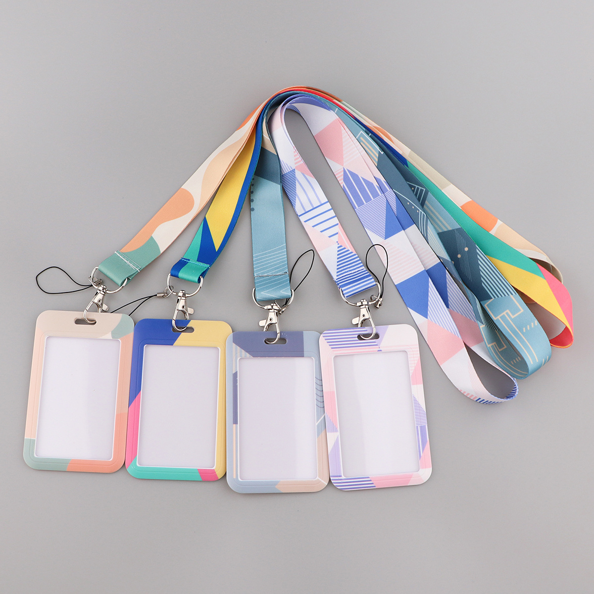 17.7 inch Name Tag Lanyard Pink Badge Holder with Retractable Reel Office