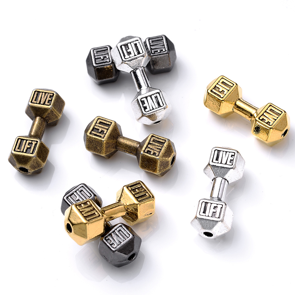 

10pcs 8x20mm Dumbbell Beads Alloy Barbell Beads For Making Bracelet Necklace, Diy Jewelry Accessories