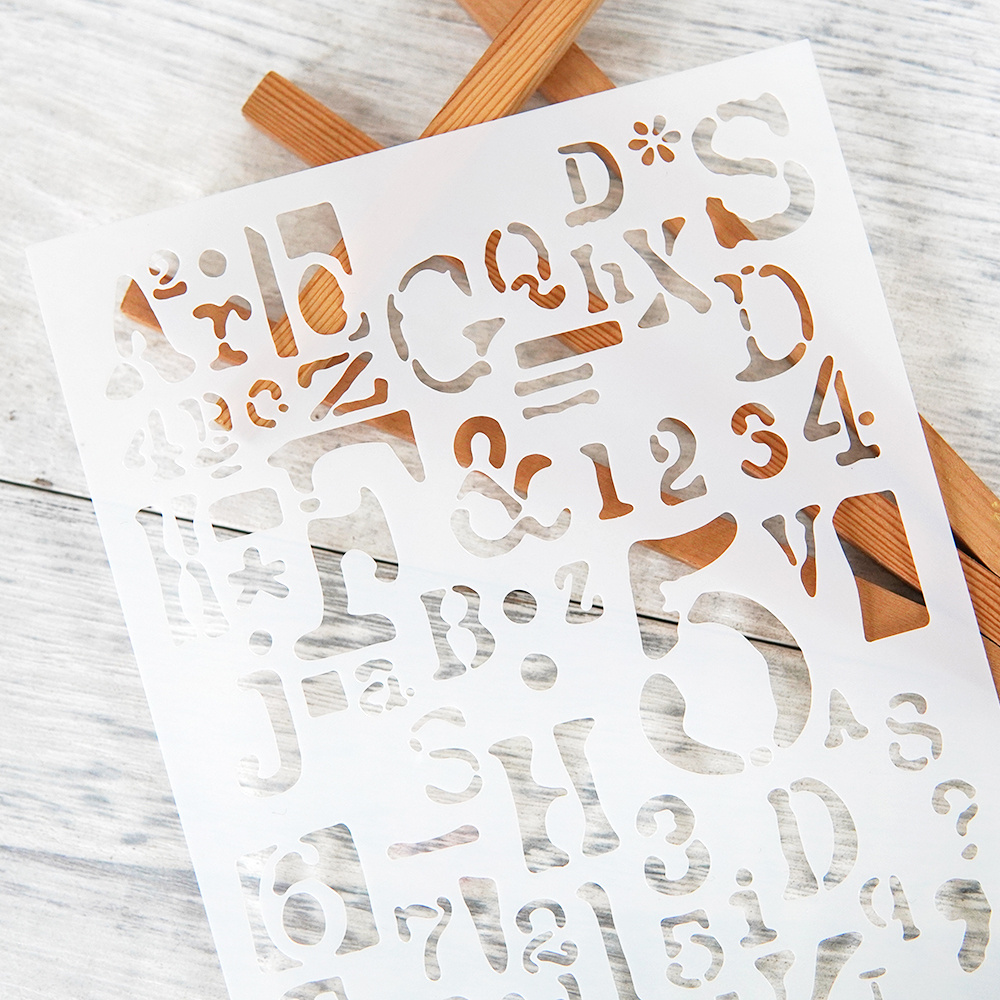 Alphabet Letters Diy Layering Stencils Painting Scrapbook - Temu