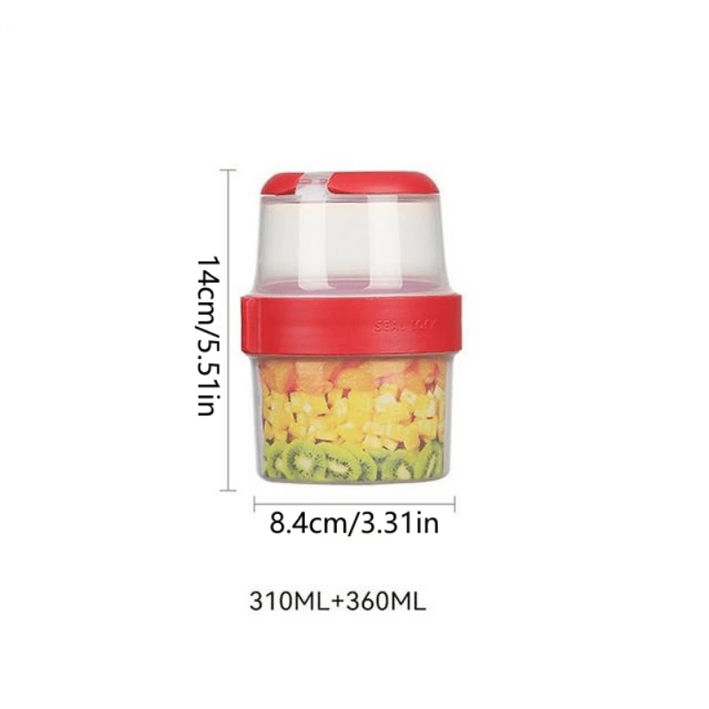 2-layer Breakfast Yogurt Salad Cup With Seal Container And Fork