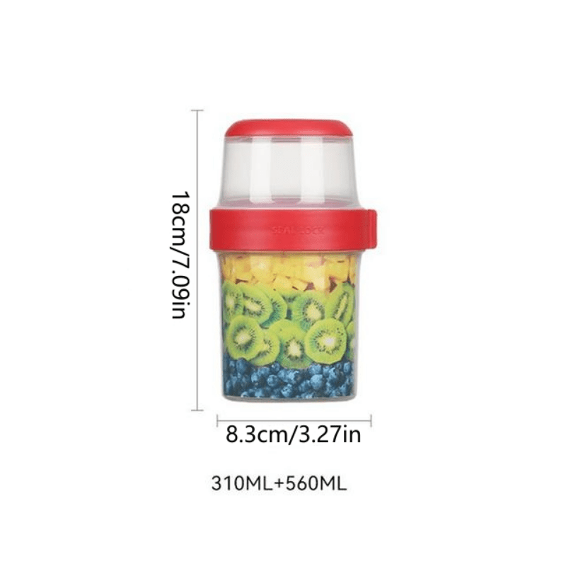 2-layer Breakfast Yogurt Salad Cup With Seal Container And Fork