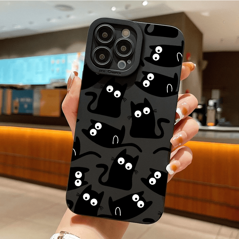 

Cartoon Black Cat Design Mobile Phone Case For Iphone 14 13 12 11 Xs Xr X 7 Plus Pro Max Mini