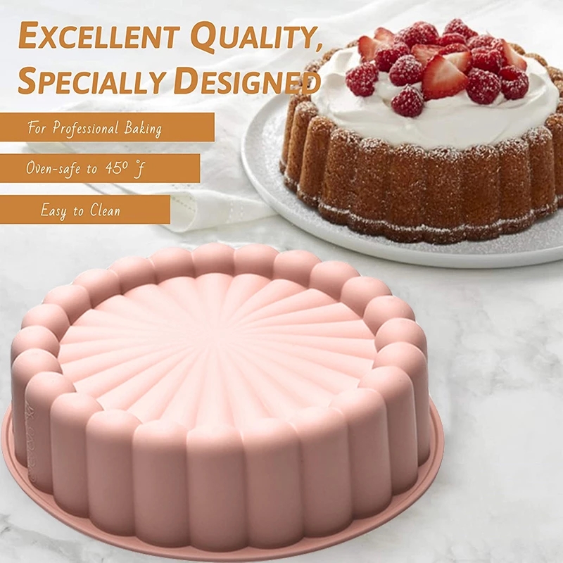 8 10Inch Round Cake Mold Silicone Molds for Cakes Nonstick Cake Pan Baking  Forms Pastry Mold Free 100 Pcs Pastry Bag - AliExpress