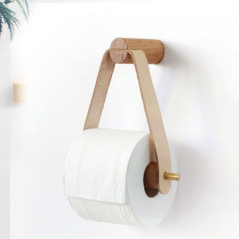 Porte-papier toilette en chêne LEO