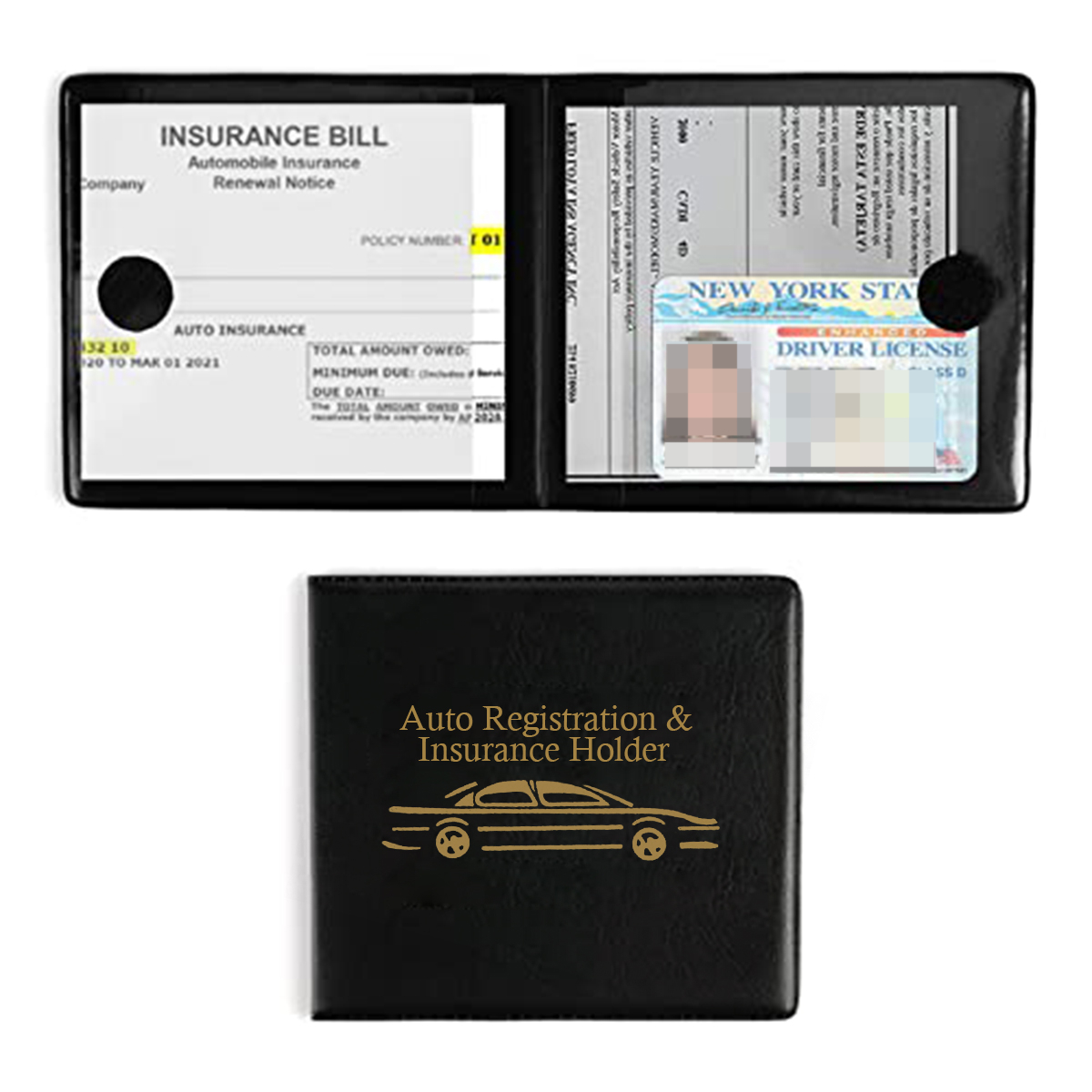 2PCS Auto Car Essential, Porte-documents pour carte d'enregistrement et d' assurance automobile, Accessoires intérieurs pour voiture, camion, VUS et  autres véhicules - Temu Switzerland