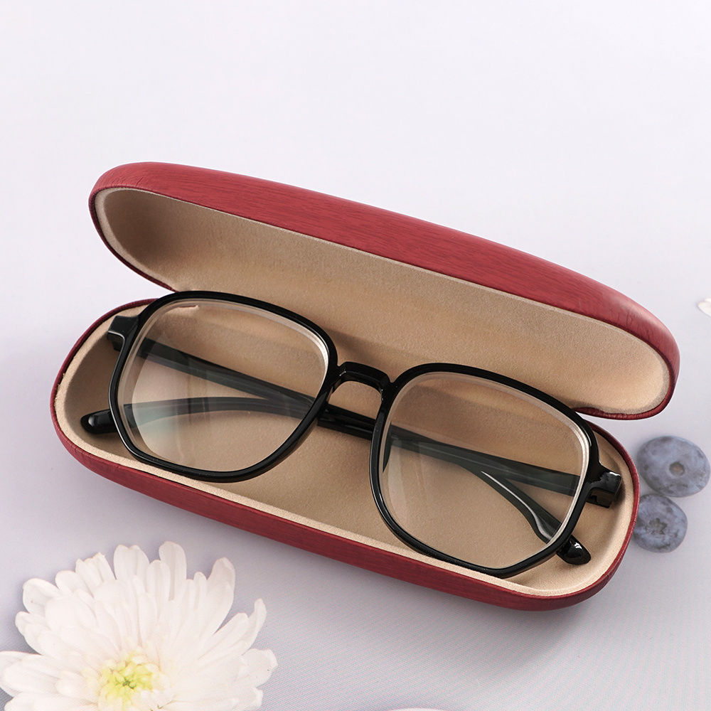 High Quality Wood Grain Hard Kit Holder Metal Reading Glasses Case for Men  and Women PU Leather Eyeglass Box - AliExpress