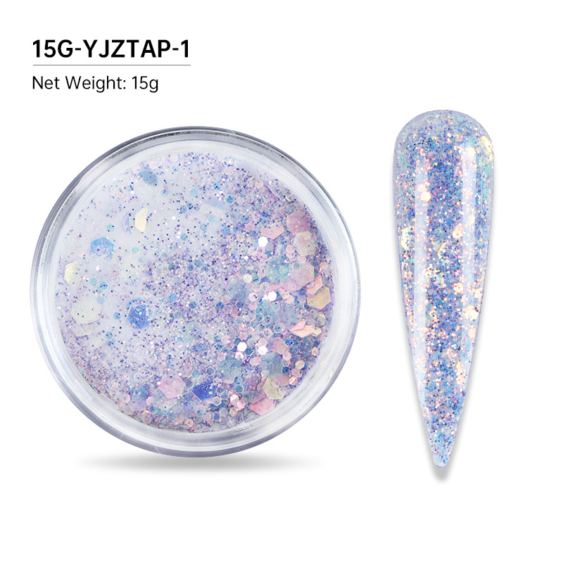 15g Glitter Acrylic Powder For Nails Extended Builder Sparkling