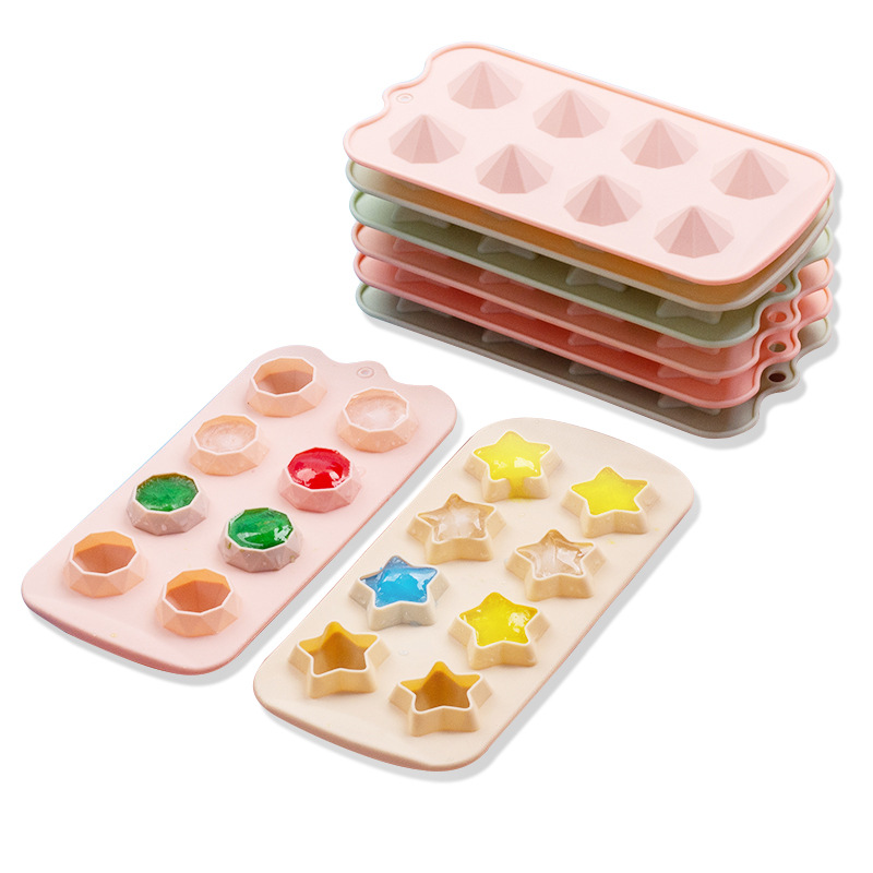 Ice Cube Tray for Freezer with Lid Silicone, 74 Hexagon Shape by