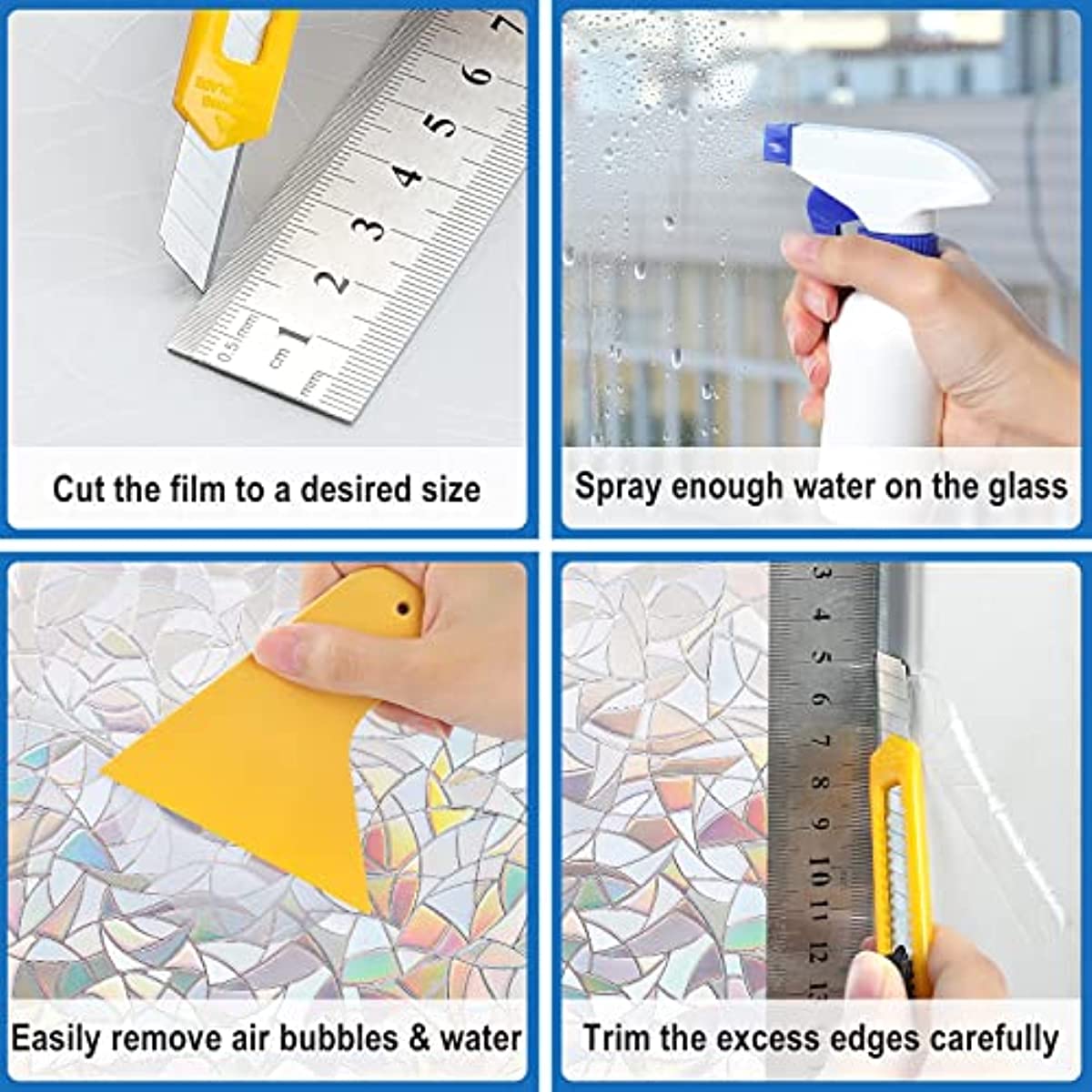Window Film Application Car Tint Installation Tools with Spray Bottle PPF  Squeegee Felt Glass Protective Vinyl Wrap Tinting Kit
