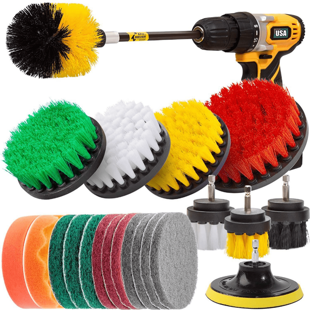 Power Scrubber Kit With Scrubbing Pads And Sponge Cleaning - Temu Mexico