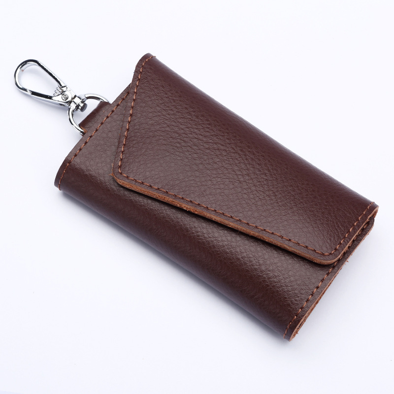 1pc Leather Keychain Pouch For Car, House Key Organizer