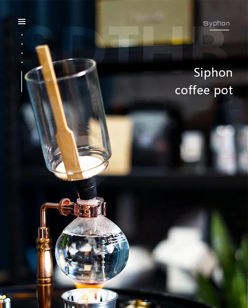 1pc japanese style siphon coffee maker tea siphon pot vacuum coffee maker glass type coffee machine filter 3 cup 5 cup details 0