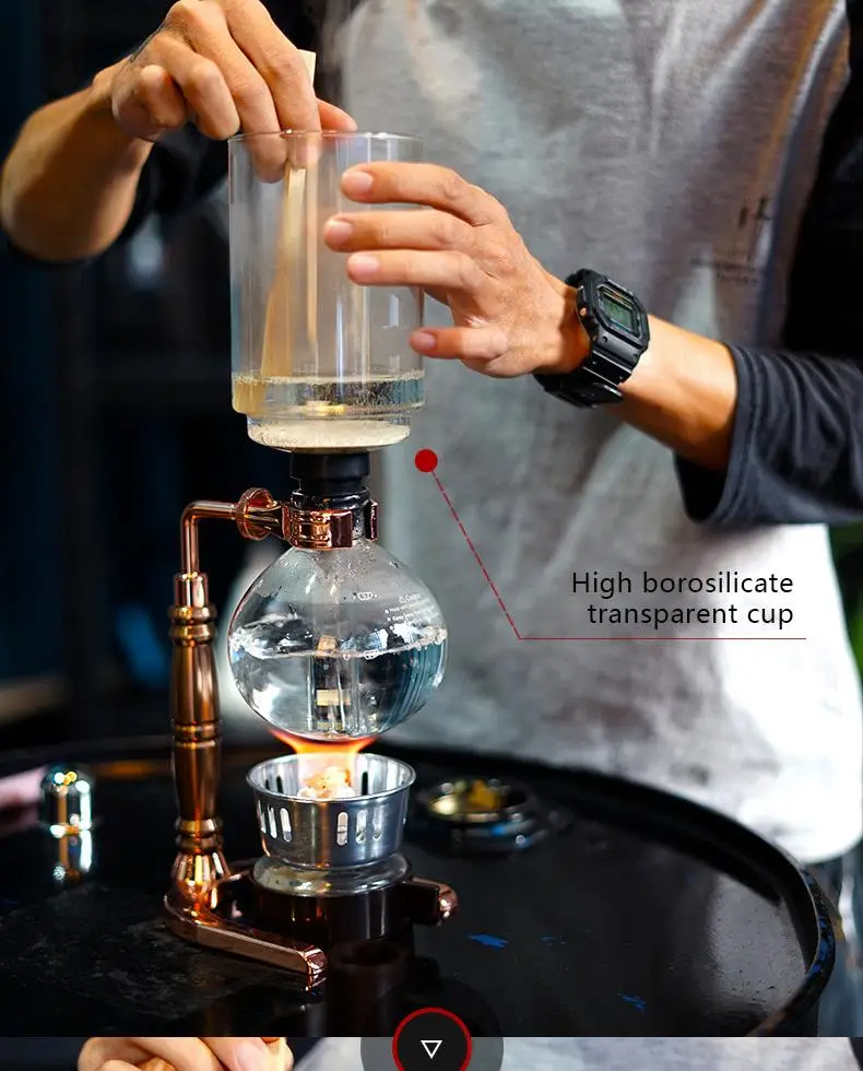 1pc japanese style siphon coffee maker tea siphon pot vacuum coffee maker glass type coffee machine filter 3 cup 5 cup details 5