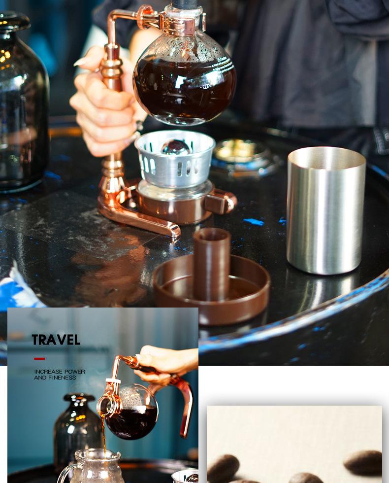 Japanese Style Siphon Coffee Maker Tea Siphon Pot Vacuum Coffeemaker Glass  Type Coffee Machine Filter 3cups Household Pot