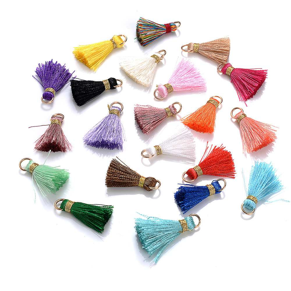 10pcs Mini Tassels With Fringe & Tassel Trim - Multicolor Charms Suitable For , Keychains, Curtain Trim, Earring Accessories - 2cm Mini Fringe Trims