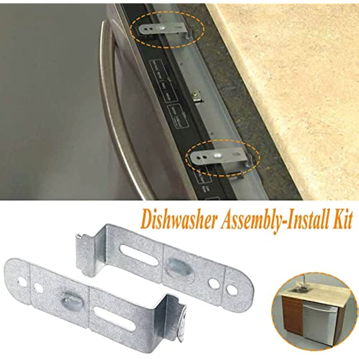 Dishwasher Mounting Bracket Set (replaces 00165778, 170664