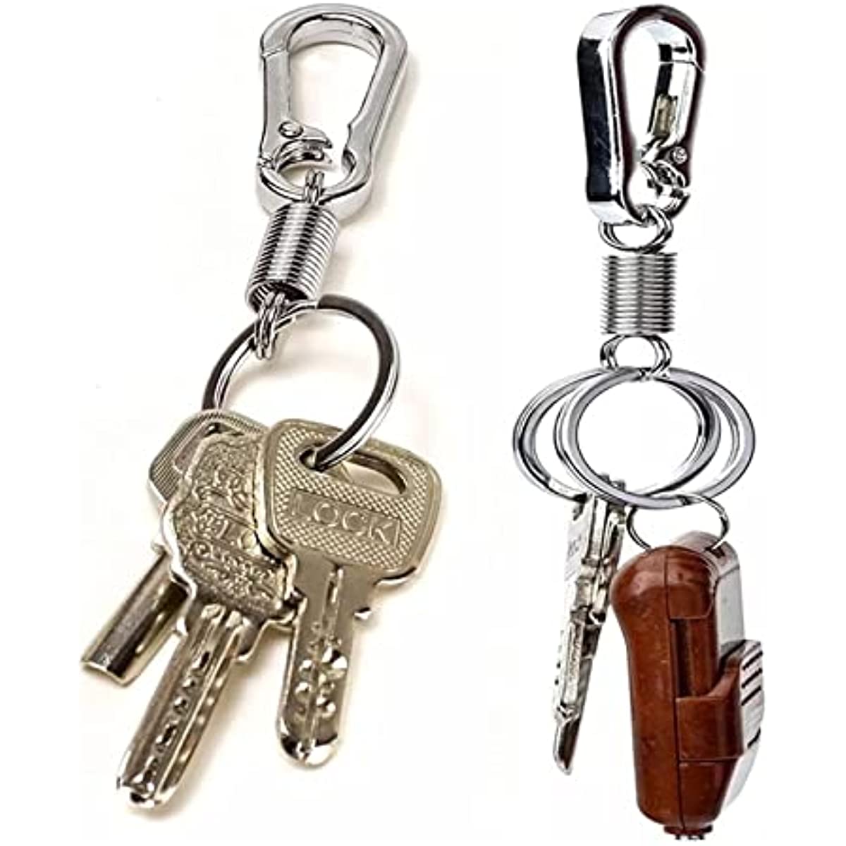 Metal Keychain Holder For Belt Heavy Duty Carabiner With Keyring Clips  Organizer For Car Keys, Zinc Alloy