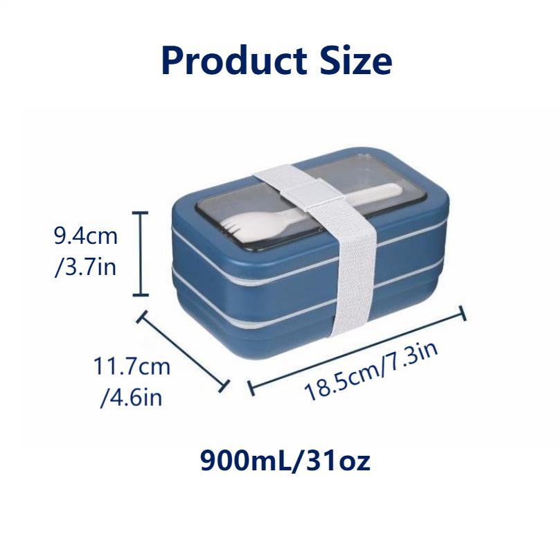 Nordic Style Double-layer Plastic Bento Box, Small Compartment
