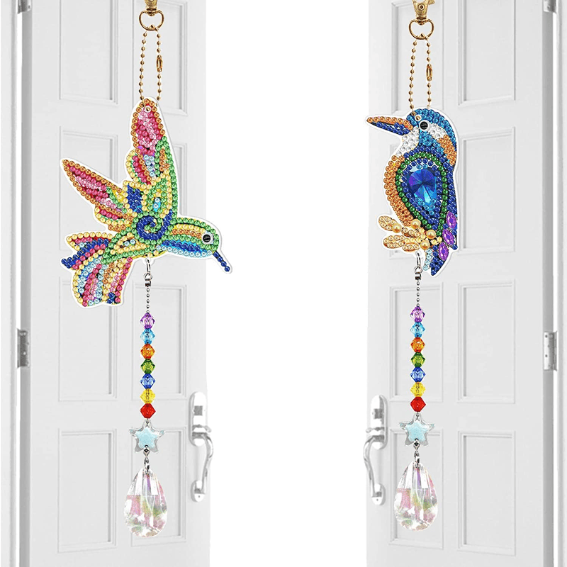 2pcs Diamond Painting Suncatcher, Double Sided 3D Diamond Painting Wind  Chime Paint By Number, Diamond Painting Hanging Ornaments For Adults Garden