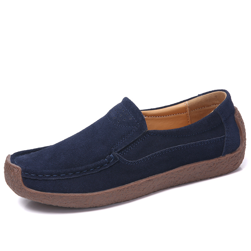 Women's Solid Flat Shoes Comfortable & Lightweight Slip On Shoes