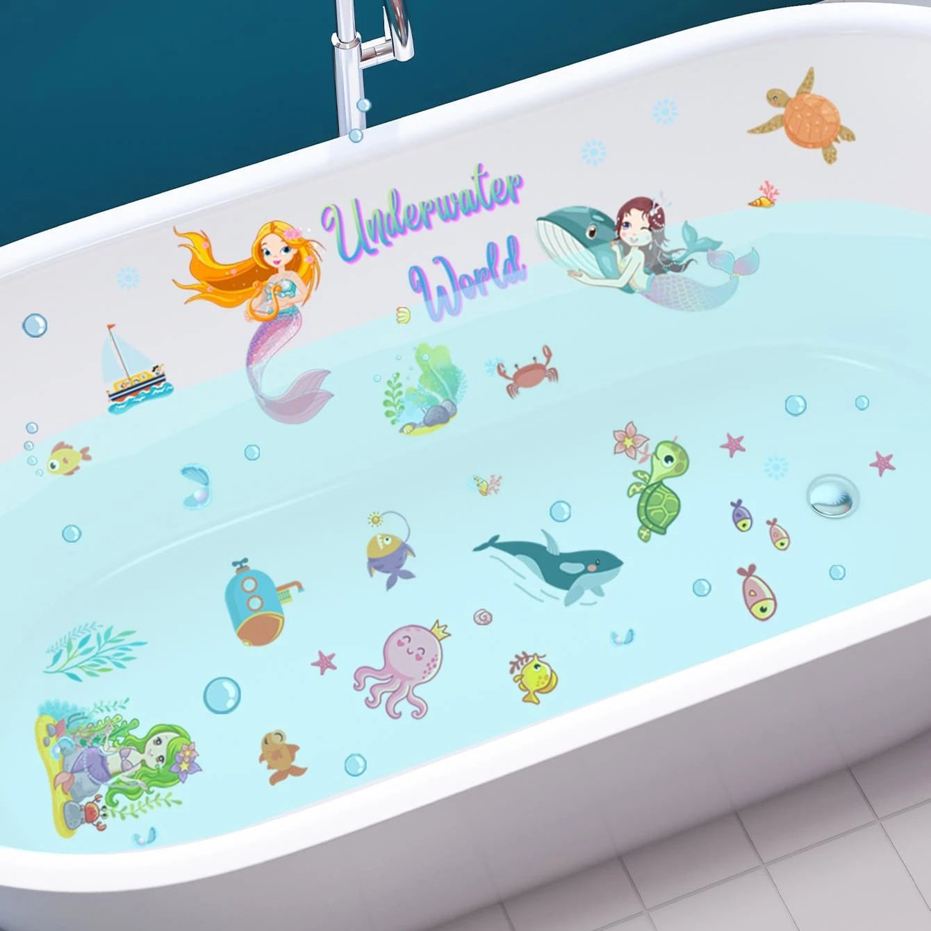 Ocean Animal Pattern Bathtub Sticker Funny Bathtub Appliques - Temu