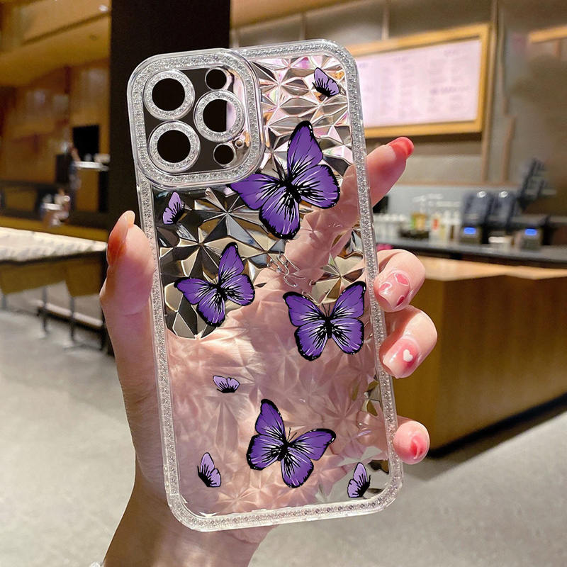  for iPhone 14 Plus Case Crystal Rhinestone Butterfly