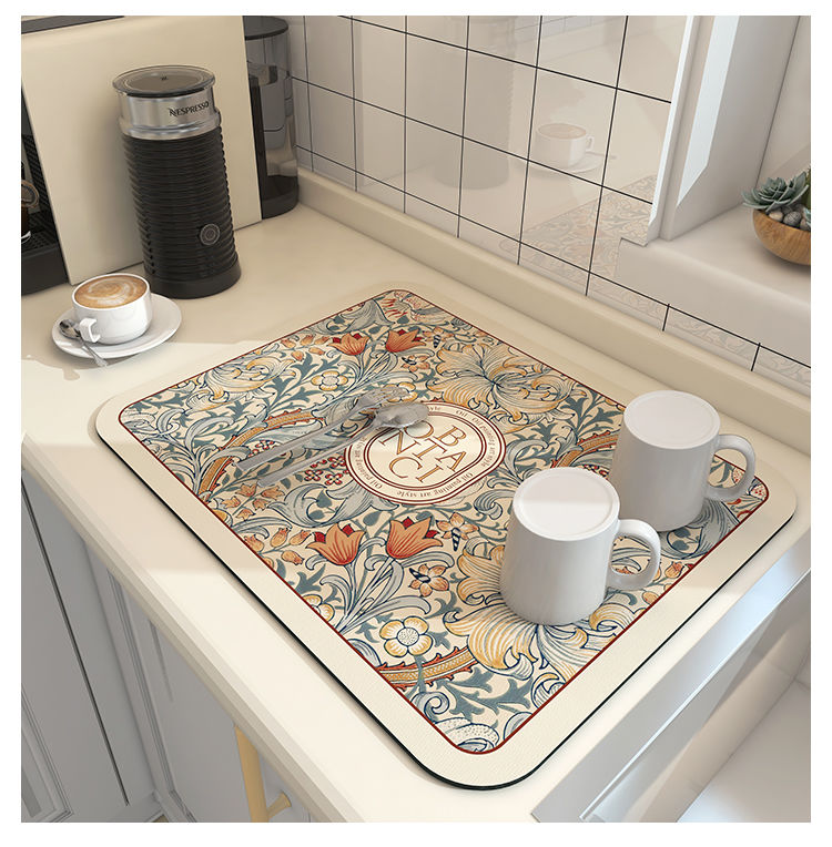 Kitchen Water Absorbent Pad Dishes Drain Mat Kitchen Sink