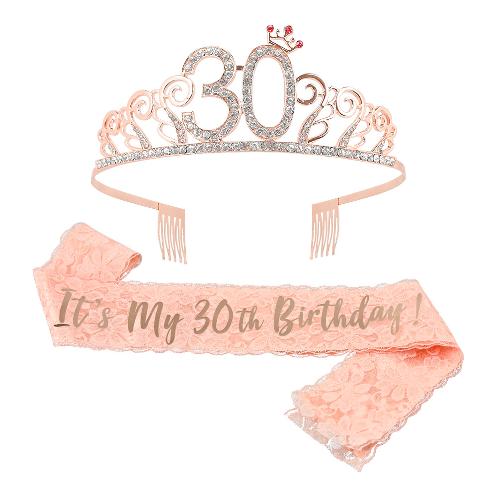 30th Birthday Lace Crown 30th Birthday Tiara Adult Cake Smash Sienna Tall  FULL SIZE 