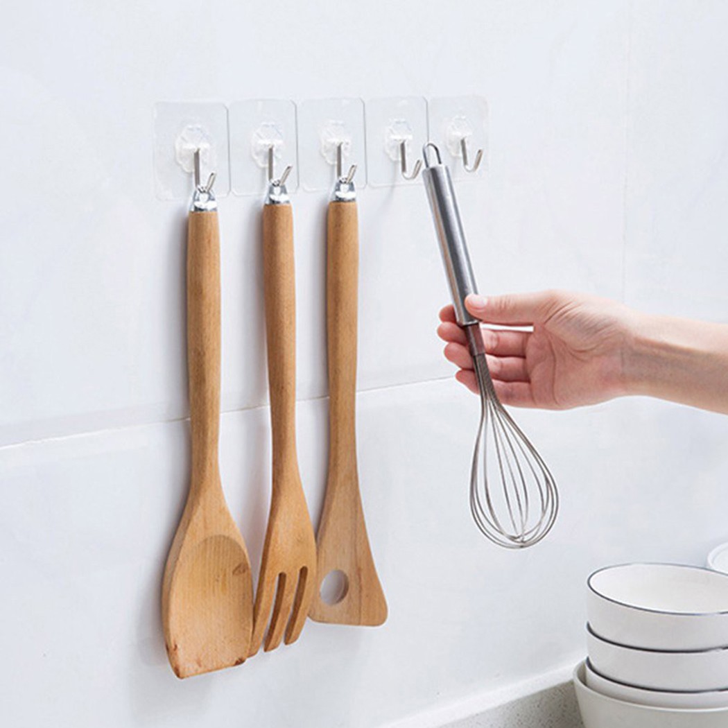 Strong Traceless Transparent Hook Sucker Wall Hooks Hanger Kitchen