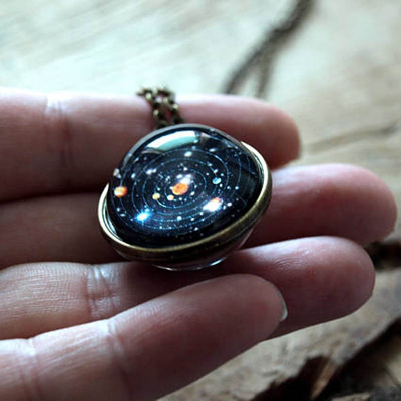 

Solar System Double-sided Glass Starry Sky Necklace