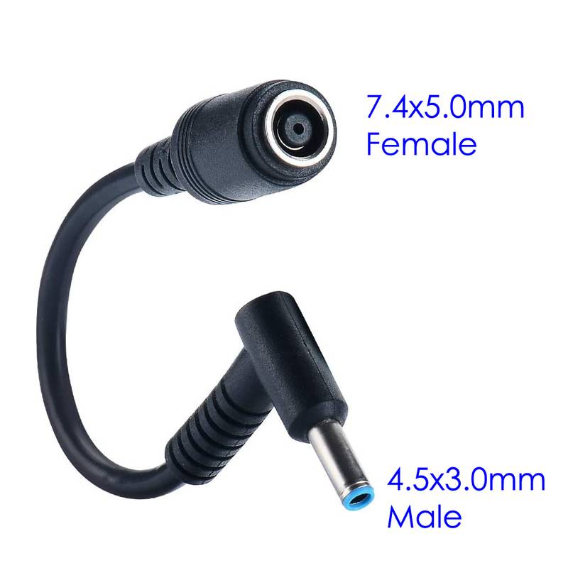 DC Power Charger Converter Adapter Cable – 7.4mm To 4.5mm Blue Tip For HP/Dell