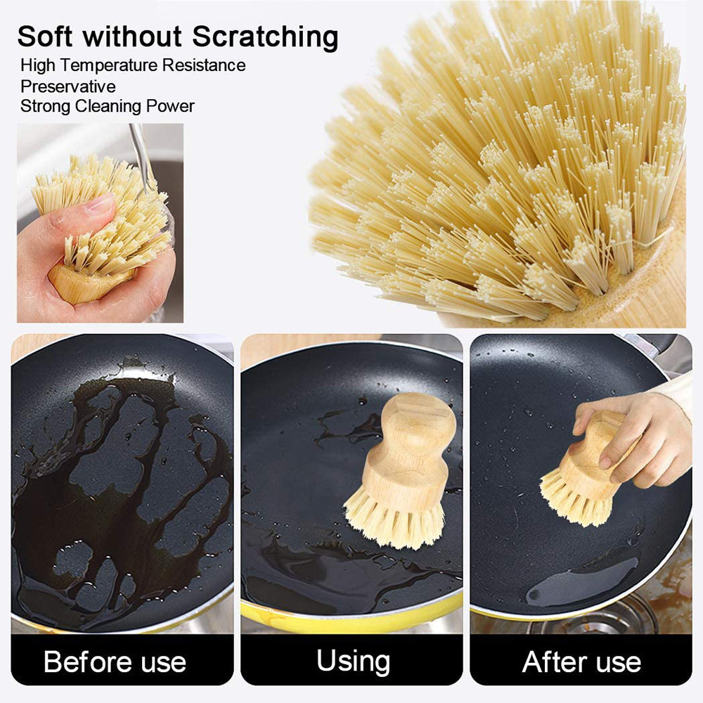 Bamboo Soft Bristle Pot Scrubber