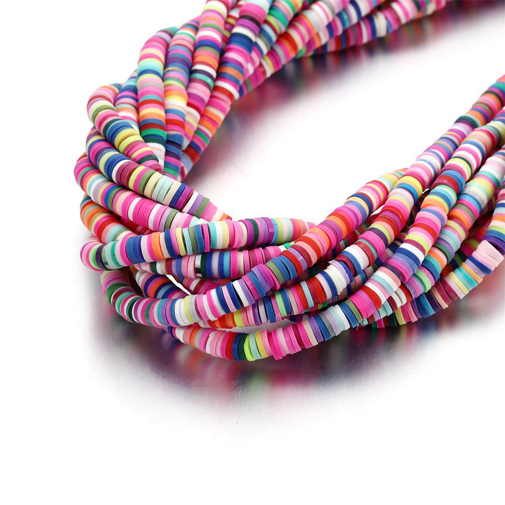 1 Strand 330pcs 6mm Colored Polymer Clay Beads With Spacers For Jewelry  Making Diy Bracelet, Necklace, Earrings