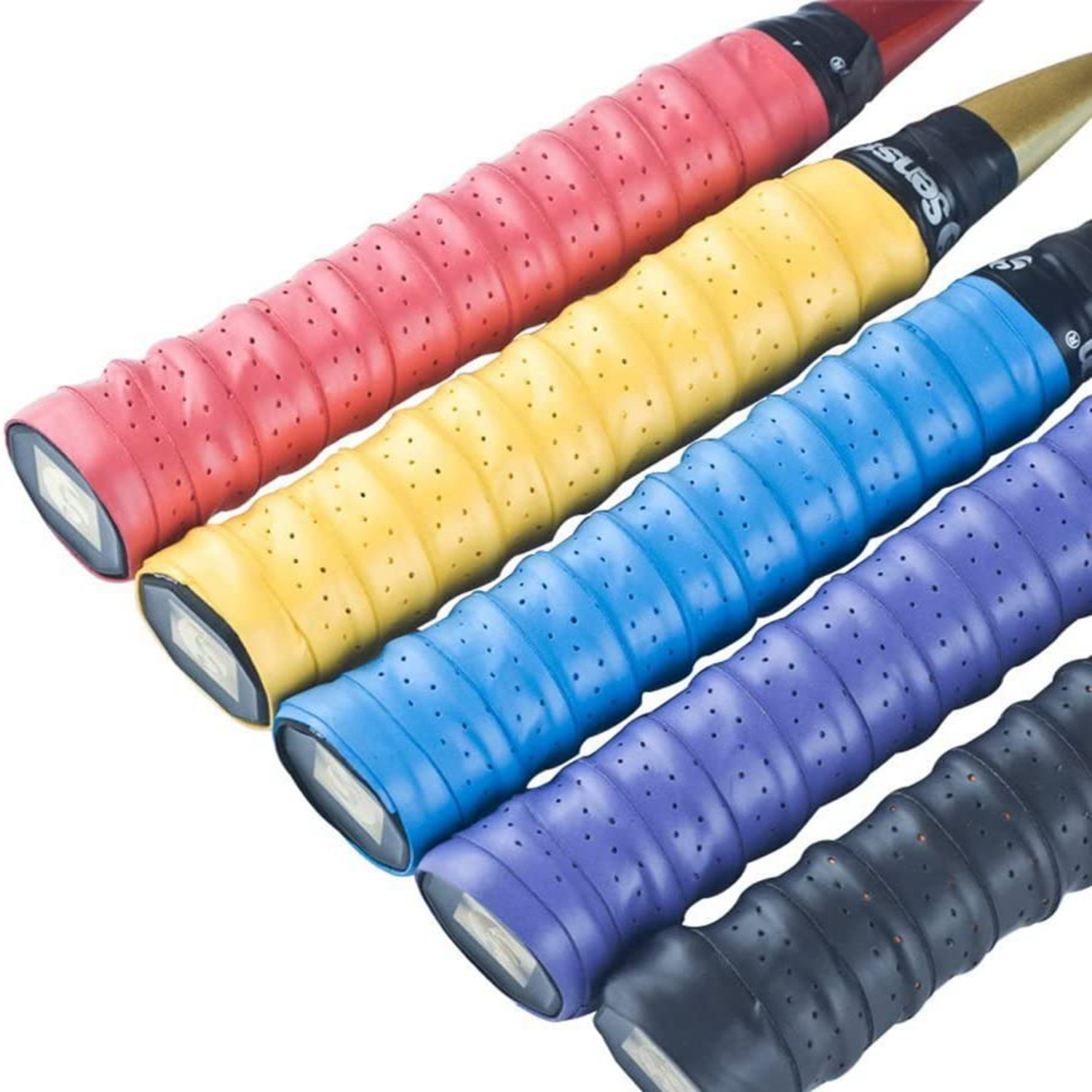 Kisangel 6pcs Strap on Grip Tape Tennis Grip Protective bat Sleeve Softball  bat Tape Racket overgrips Tapes Grip Wrapping Tape Grip Strap Hand Glue