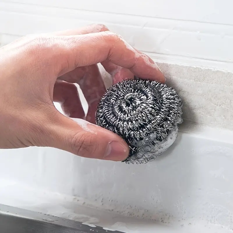 1/4 Pezzi Scrubber In Lana D'acciaio, Spugnette Abrasive Per Piatti In  Metallo Detergente Per Sfere In Filo Di Acciaio Inossidabile Gadget Da  Cucina