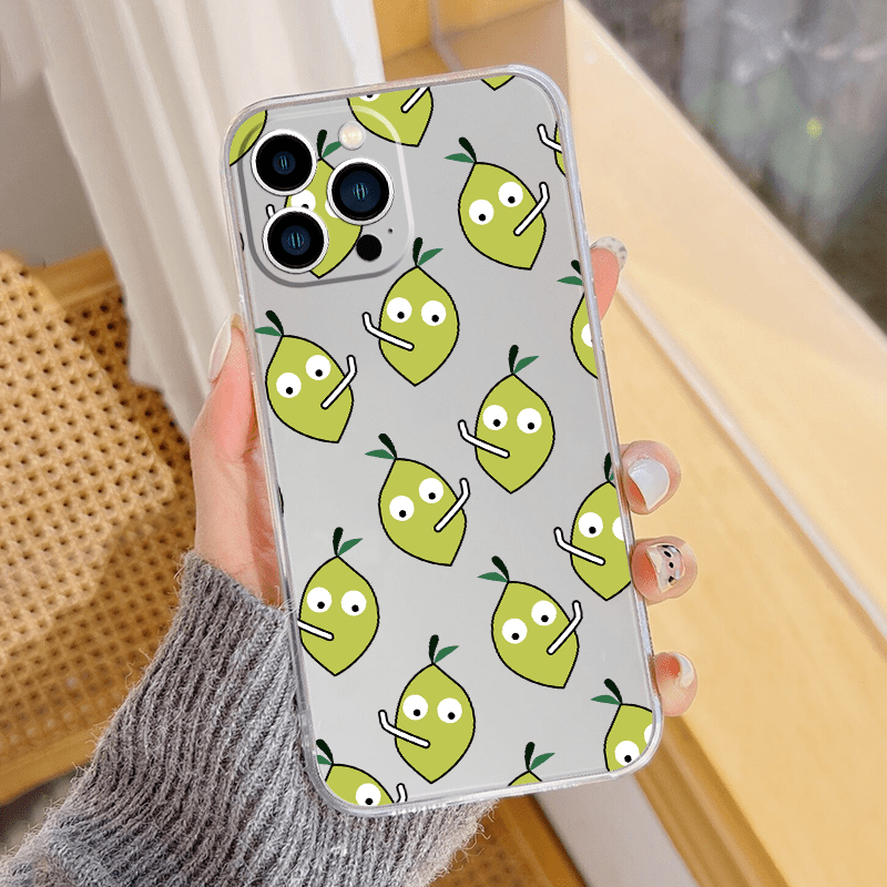 Mj8441 green pear with straw phone case gift for birthday girlfriend