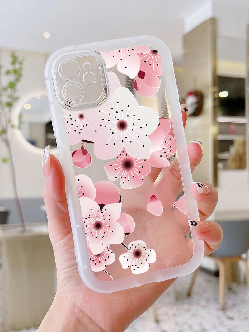  Funda de teléfono con diseño de flores rosas