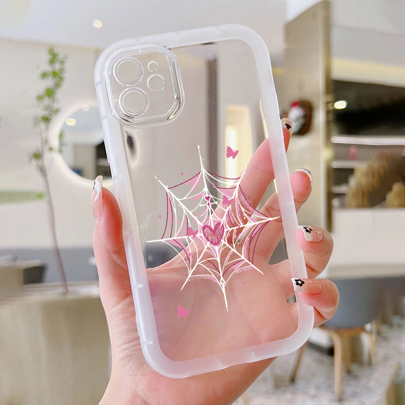 

Lovely Spider Web Heart Design Phone Case For Apple Iphone 14-11, Xs-max