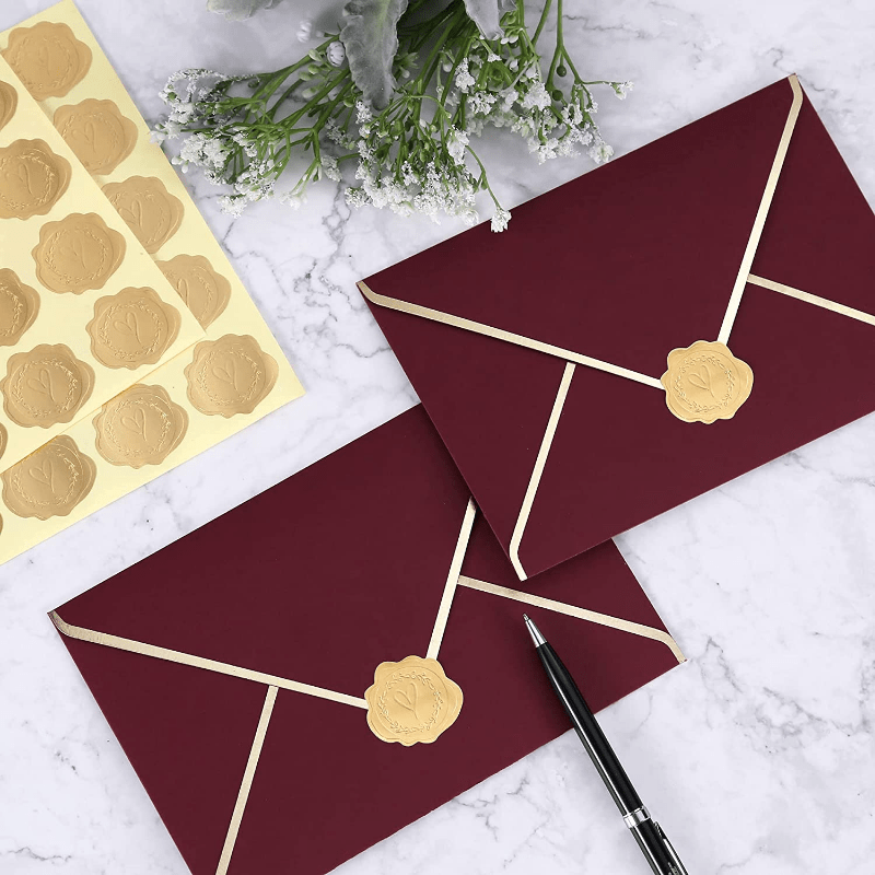 Personalized Gold Envelope Seals 50th Anniversary