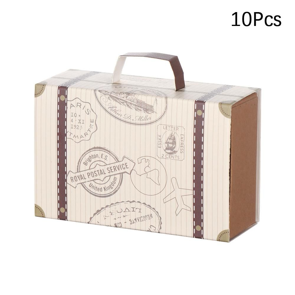 6pcs Suitcase Candy Boxes For Party Favor,small Tin Boxes With Hinged Lids  Travel Party Decorations (suitcase)