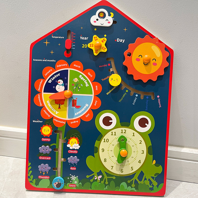 Montessori Wooden Toys Kids Learning Clock Multifunctional Temu